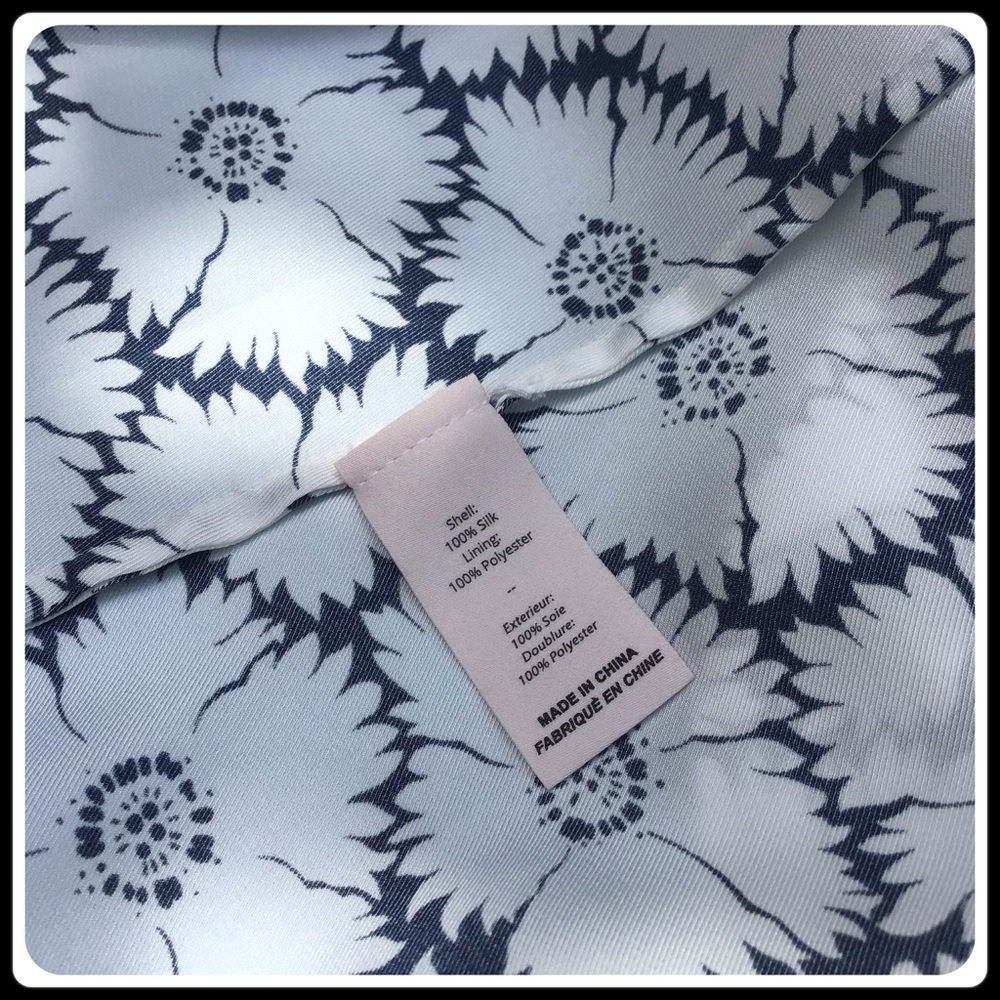 Cinq a Sept Esther floral ruffle hem silk top - Picture 8 of 11